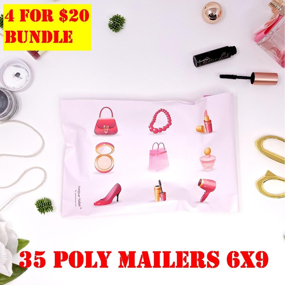 35 Pack 6x9 Poly Mailers Shipping Make UP Design